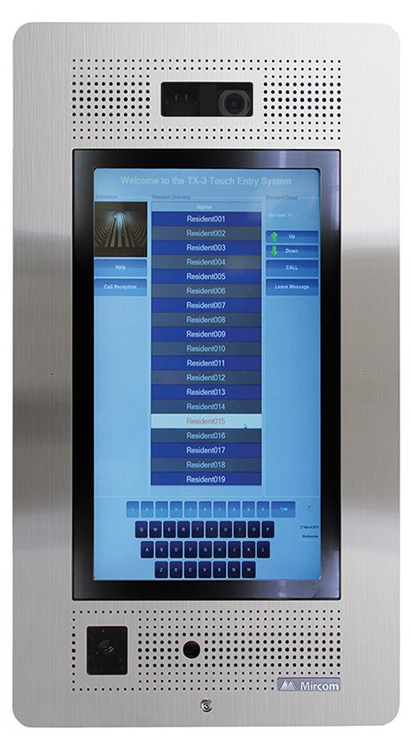 Mircom TX3-TOUCH-F22 — Systèmes d'entrée à écran tactile