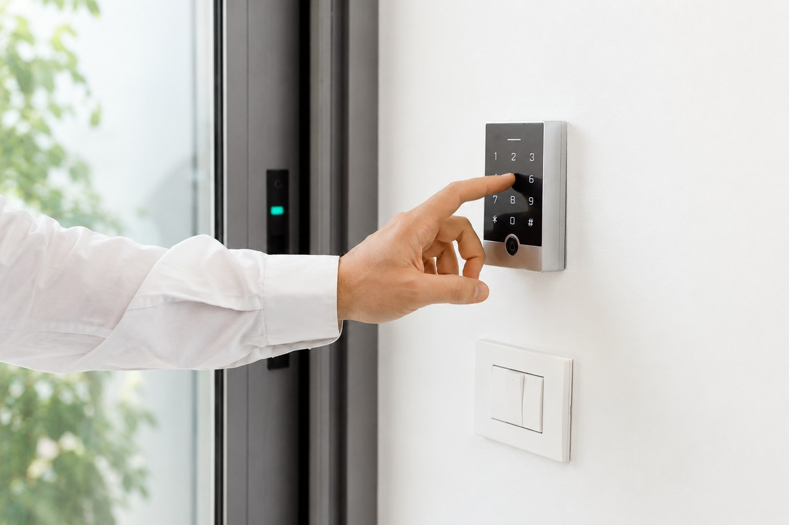 Clavier de contrôle d'accès à l'entrée d'un immeuble